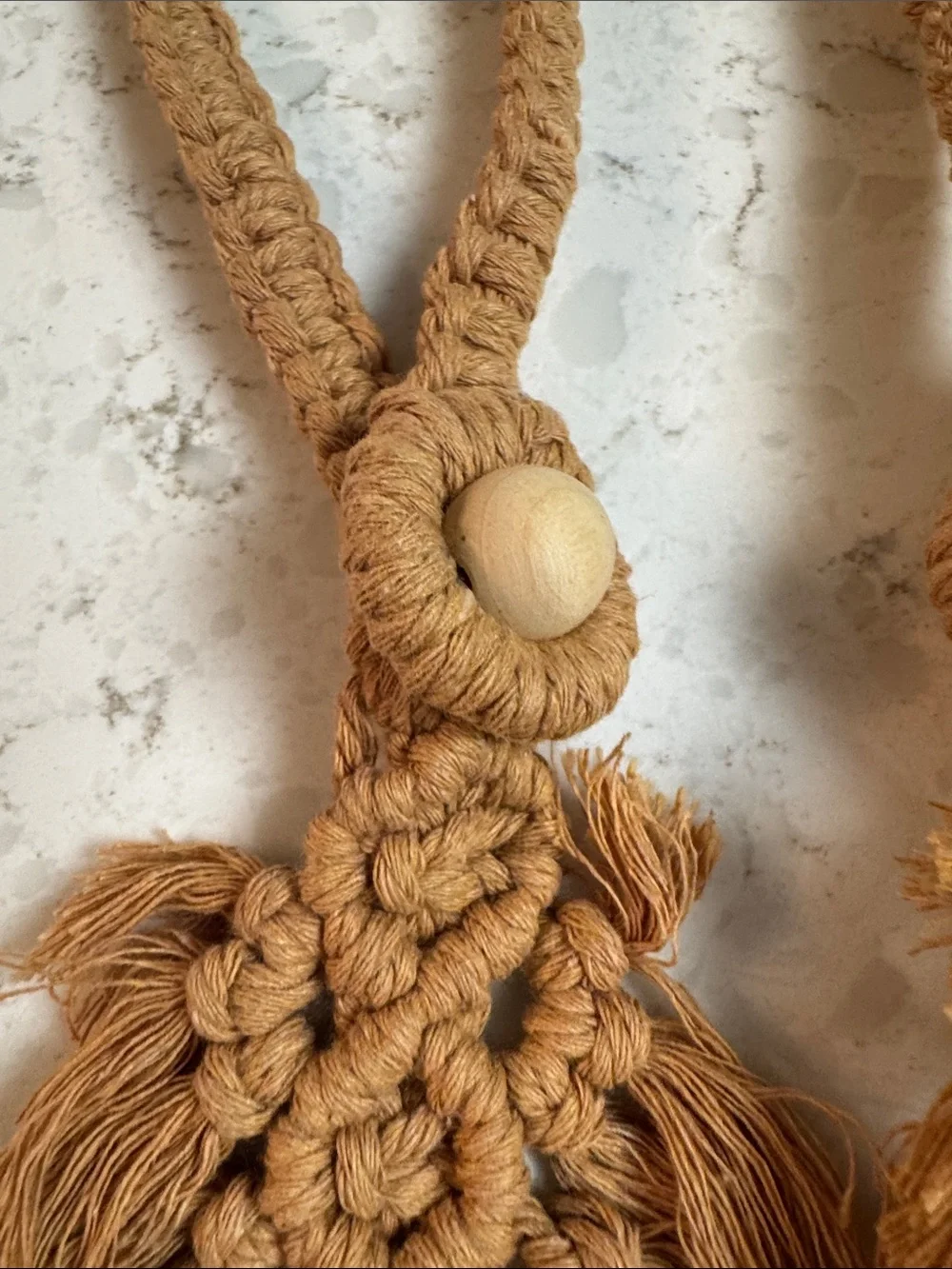 Handmade Macramé Tassel Tiebacks in Camel